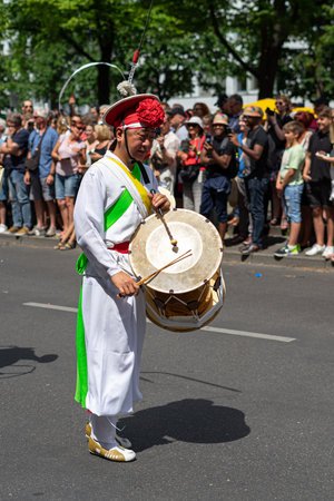 BERLIN - JUNE 09, 2019: The annual Carnival of Cultures (Karneval der Kulturen) celebrated around the Pentecost weekend. Participants carnival on the street.のeditorial素材