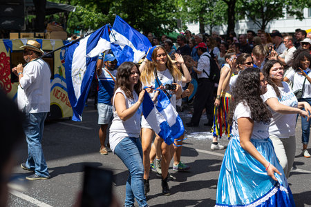 BERLIN - JUNE 09, 2019: The annual Carnival of Cultures (Karneval der Kulturen) celebrated around...
