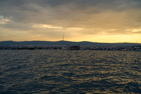 NESSEBAR, BULGARIA - JUNE 22, 2019: Bay of Sozopol in the early morning.のeditorial素材