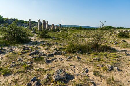 Pobiti Kamani (planted stones), also known as The Stone Desert, is a desert-like rock phenomenon located on the north west Varna Province of Bulgaria.の写真素材
