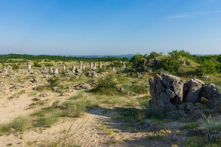 Pobiti Kamani (planted stones), also known as The Stone Desert, is a desert-like rock phenomenon located on the north west Varna Province of Bulgaria.の写真素材