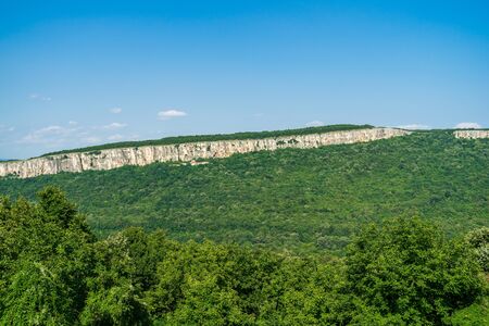 Views of the valley and slopes of the Yantra River near the town of Veliko Tarnovo. Bulgaria.の写真素材