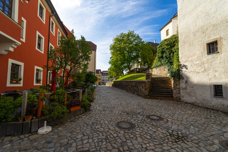 BAUTZEN, GERMANY - OCTOBER 10, 2019: Beautiful streets of the historical part of the old town in a fall day.のeditorial素材