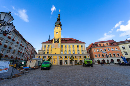 BAUTZEN, GERMANY - OCTOBER 10, 2019: City Hall Square and Town Hall Building.のeditorial素材