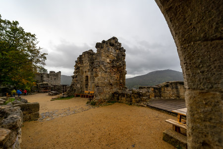 The ruins of Burg Oybin (1369) in the Zittau Mountains on the border of Germany (Saxony) with the Czech Republic.のeditorial素材