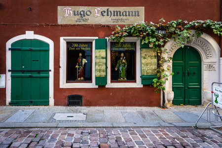 MEISSEN, GERMANY - OCTOBER 12, 2019: Beautiful streets of the old town.のeditorial素材