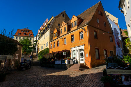 MEISSEN, GERMANY - OCTOBER 12, 2019: Beautiful streets of the old town.のeditorial素材