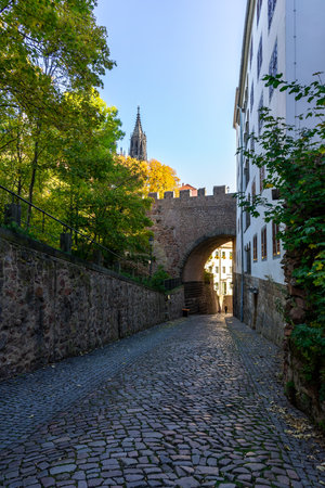 MEISSEN, GERMANY - OCTOBER 12, 2019: Beautiful streets of the old town.のeditorial素材