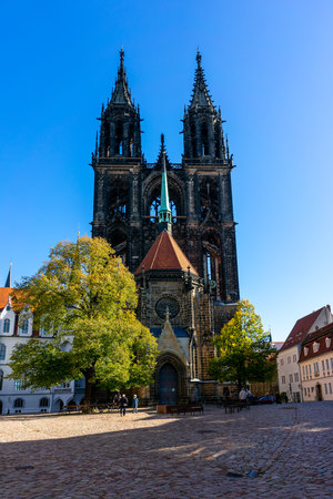 MEISSEN, GERMANY - OCTOBER 12, 2019: Meissen Cathedral or the Church of St. John and St. Donatusのeditorial素材