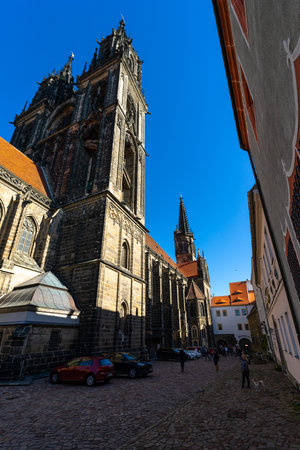 MEISSEN, GERMANY - OCTOBER 12, 2019: Meissen Cathedral or the Church of St. John and St. Donatusのeditorial素材