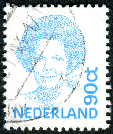 NETHERLANDS - CIRCA 1993: A stamp printed in the Netherlands, shows Beatrix of the Netherlands, circa 1993のeditorial素材