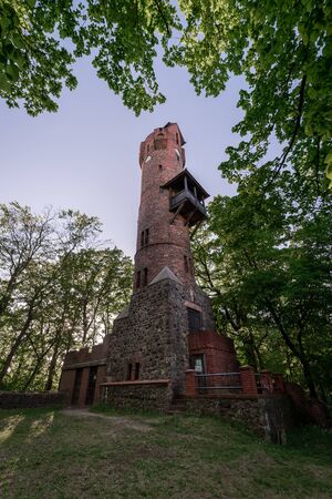 Bismarck tower in Bad Freienwalde. Germany A Bismarck tower is a specific type of monument built to honor its first chancellor, Otto von Bismarck. Built in 1895.の写真素材
