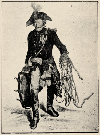 Image of the postilion of the late 18th century. Publication of the book "A Century in the text and pictures", Berlin, Germany, 1899のeditorial素材