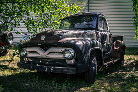 BERLIN - MAY 05, 2018: Full-size Ford F-100 pickup truck (second generation).