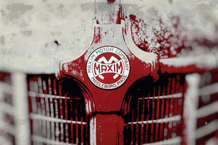 BERLIN - APRIL 27, 2019: Emblem of the special car - Maxim Fire Truck.のeditorial素材