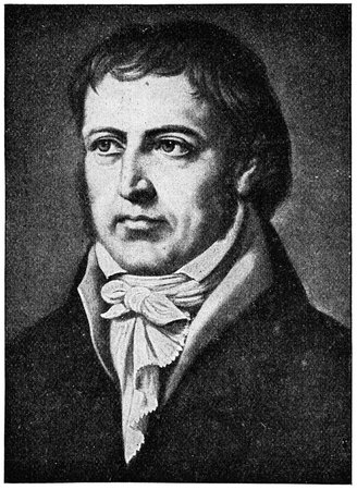 Portrait of Georg Wilhelm Friedrich Hegel - a German philosopher and the most important figure in German idealism. Illustration of the 19th century. Germany. White background.の写真素材