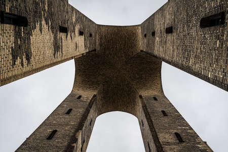 Bottom up view of water tower Finow (formerly Hindenburgturm).