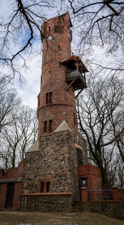 Bismarck tower (Bismarckturm) in Bad Freienwalde. Germany A Bismarck tower is a specific type of monument built to honor its first chancellor, Otto von Bismarck. Built in 1895.の写真素材
