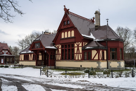 Joachimsthal Kaiserbahnhof (Royal railway station) - a railway station in the municipality of Joachimsthal, located in the Barnim district in Brandenburg, Germany. Opened 5 December 1898.のeditorial素材