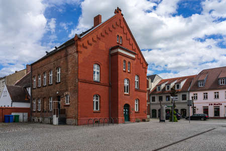 JUETERBOG, GERMANY - MAY 23, 2021: Streets of old town. Juterbog is a historic town in north-eastern Germany, in the district of Brandenburg.のeditorial素材