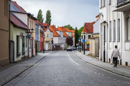 JUETERBOG, GERMANY - MAY 23, 2021: Streets of old town. Juterbog is a historic town in north-eastern Germany, in the district of Brandenburg.のeditorial素材