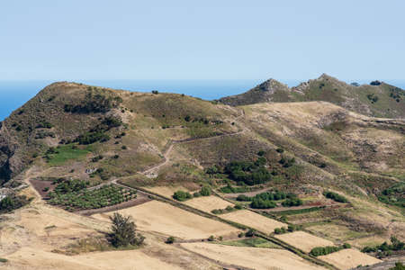 View of the nature landscape of valley and mountains from the observation deck - Mirador De Jardina....