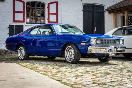 DIEDERSDORF, GERMANY - AUGUST 21, 2021: The compact car Dodge Dart Sport, 1974. The exhibition of "US Car Classics".のeditorial素材