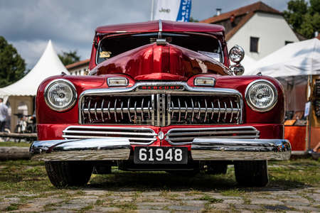 DIEDERSDORF, GERMANY - AUGUST 21, 2021: The executive car Mercury Town Sedan (Serie 69M), 1948. The exhibition of "US Car Classics".のeditorial素材