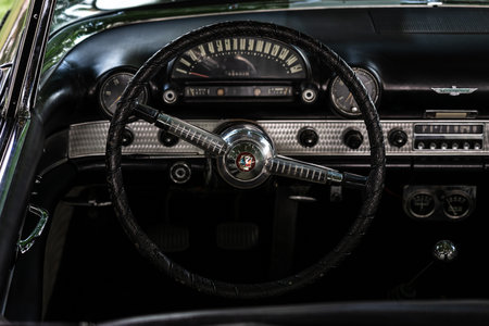 DIEDERSDORF, GERMANY - AUGUST 21, 2021: The interior of personal luxury car Ford Thunderbird (first...
