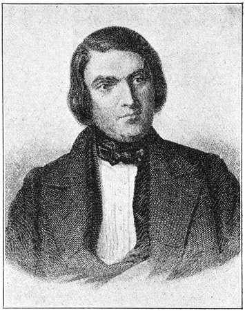 Portrait of Johann Ritter von Oppolzer - an Austrian physician. Illustration of the 19th century. Germany. White background.のeditorial素材