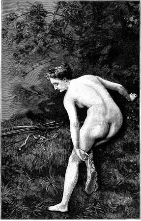 Artemise by a French painter Joseph Wencker. Illustration of the 19th century. Germany. White background.のeditorial素材