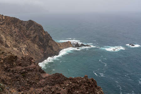 Natural landscape of the northern part of the island. In the background, the Atlantic Ocean. Tenerife. Canary Islands. Spain.の写真素材
