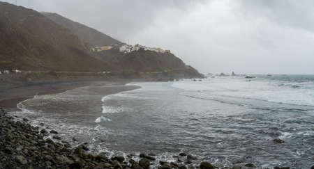 Panoramic view of Playa de Almaciga in the north of Tenerife. Canary Islands. Spain.の写真素材