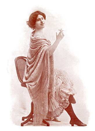 Portrait of a Spanish dancer. Image from the illustrated Franco-German theater magazine "Das Album", 1898.のeditorial素材