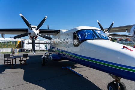 BERLIN, GERMANY - JUNE 23, 2022: Twin-turboprop STOL utility aircraft Dornier 228-212 NG since 2020...