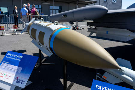 BERLIN, GERMANY - JUNE 23, 2022: The Joint Direct Attack Munition GBU- 31 of multirole fighter Eurofighter Typhoon. Exhibition ILA Berlin Air Show 2022のeditorial素材