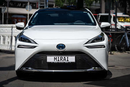 BERLIN - JUNE 18, 2022:  Mid-size hydrogen fuel cell vehicle Toyota Mirai. Classic Days Berlin.のeditorial素材