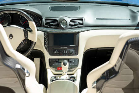 BERLIN - JUNE 18, 2022: Interior of a sports car Maserati GranCabrio Sport. Classic Days Berlin.のeditorial素材
