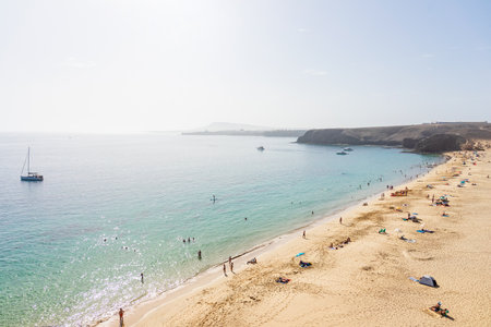 Playa Mujeres - a popular and beautiful beach on the south coast of Lanzarote. Canary Islands, Spain.の写真素材