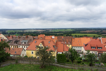 STOLPEN, GERMANY - AUGUST 28, 2022: Streets of an old historical town. Saxony.のeditorial素材