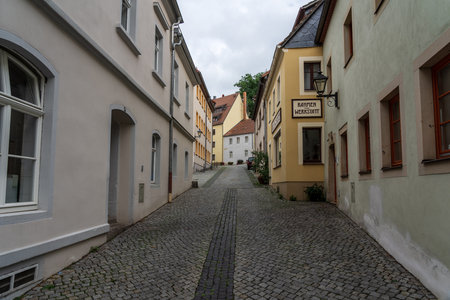STOLPEN, GERMANY - AUGUST 28, 2022: Streets of an old historical town. Saxony.のeditorial素材