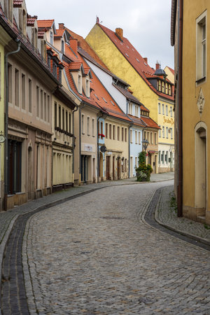 STOLPEN, GERMANY - AUGUST 28, 2022: Streets of an old historical town. Saxony.