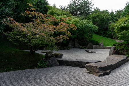 A traditional Japanese rock garden.