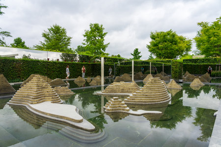 BERLIN - AUGUST 29, 2022: Recreation park "Gardens of the World"  - International Garden Cabinets. Thailand.のeditorial素材