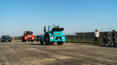 FINOWFURT, GERMANY - APRIL 22, 2023: Tractor Lanz Bulldog. Meeting of fans of retro cars of the...