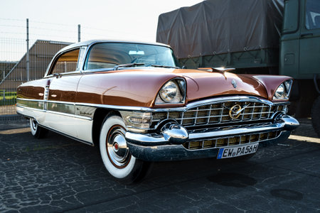 FINOWFURT, GERMANY - APRIL 22, 2023: Retro car Packard Four Hundred. Meeting of fans of retro cars of the Eastern bloc (Ostfahrzeugtreffen).のeditorial素材