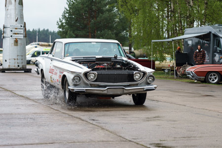 FINOWFURT, GERMANY - MAY 06, 2023: The mid-size car Dodge Dart Custom, 1962. Race festival 2023. Season opening.のeditorial素材