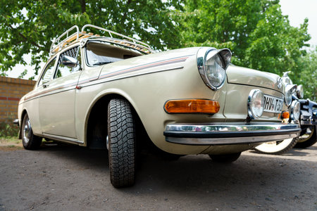 WERDER (HAVEL), GERMANY - MAY 20, 2023: The compact family car Volkswagen Type 3 1600L, 1971. Oldtimer - Festival Werder Classics 2023のeditorial素材
