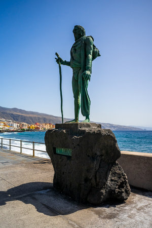 CANDELARIA, TENERIFE, SPAIN - JULY 19, 2023: Statue of Pelinor (mencey), one of the great leaders of the Guanche aborigines in the Canary Islands.のeditorial素材
