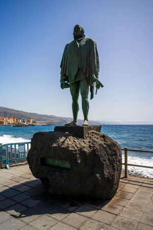 CANDELARIA, TENERIFE, SPAIN - JULY 19, 2023: Statue of Bencomo (mencey), one of the great leaders of the Guanche aborigines in the Canary Islands.のeditorial素材